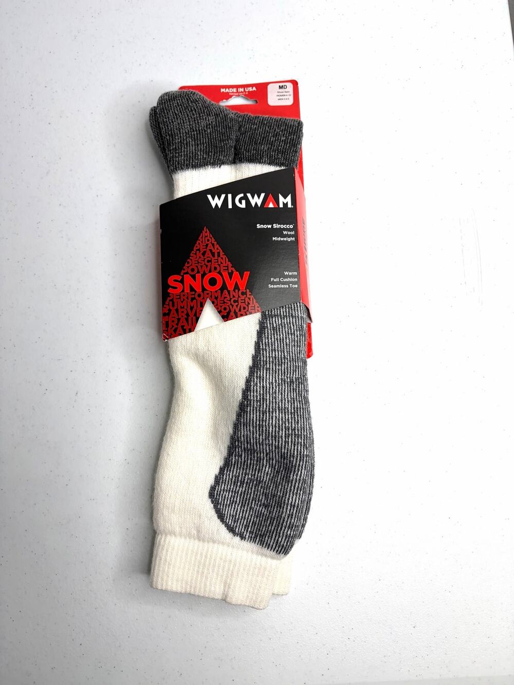 Wigwam Snow Sirocco Wool Midweight Socks Sz Med Full Cushion Seamless Toe NWT